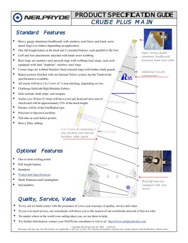 CRUISE PLUS SAILS OVERVIEW