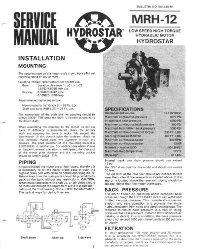 KYB Hydraulic Motor