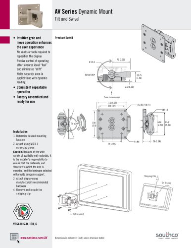 AV - Tilt and Swivel Display Mount (K Series)