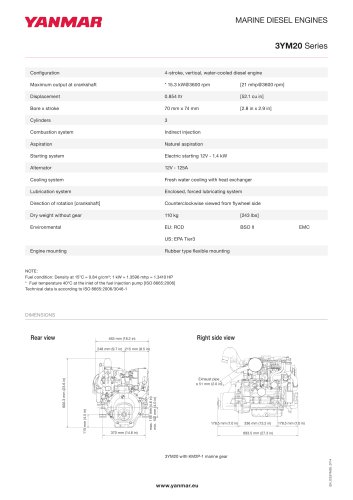 Specification datasheet - 3YM20