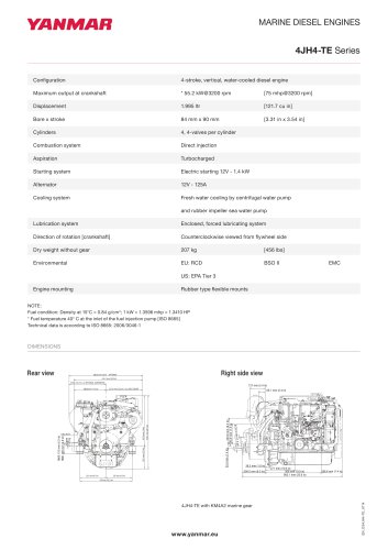 Specification datasheet - 4JH4-TE