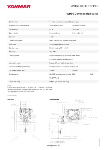 Specification Datasheet - 4JH80 CR