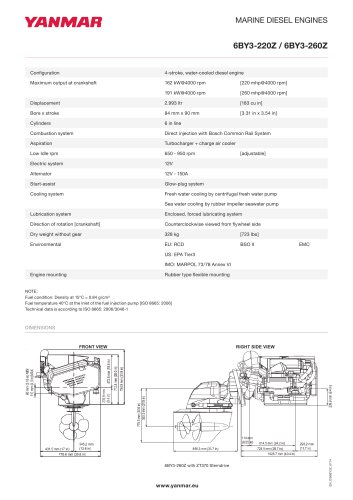 Specification Datasheet - 6BY3-260Z