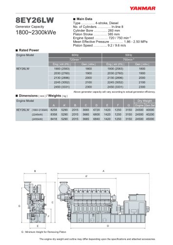 Specification datasheet - 8EY26LW