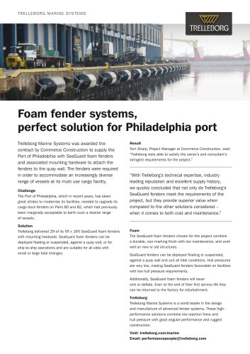 Case Study - Foam fender, Philadelphia Port