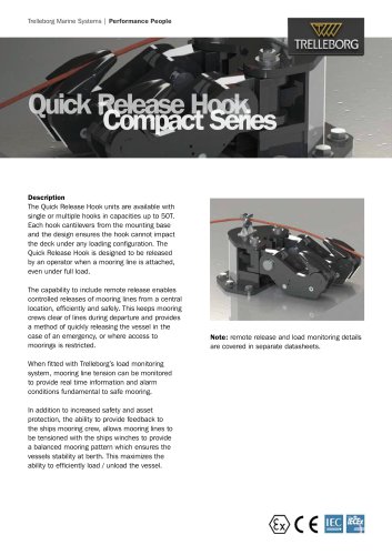 Datasheet - Quick Release Hook Compact Series