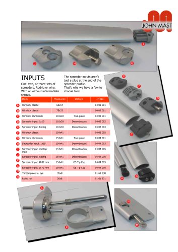 Spreader inputs