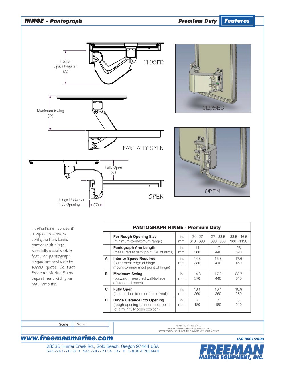 Pantograph Hinge - Freeman Marine Equipment