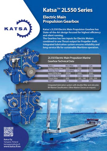 Katsa 2L550 Series Electric Main Propulsion Gearbox Bulletin