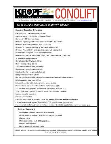 YH-30 Marine Hydraulic Highway Trailer
