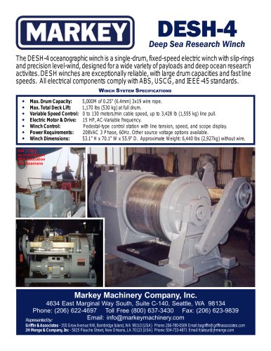 Deep sea research winch