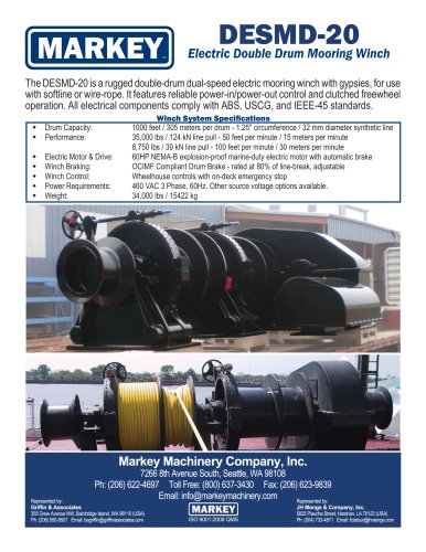 DESMD-20 Electric Double Drum Mooring Winch