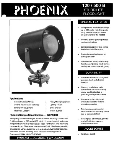 120/500 B STURDILITE FLOODLIGHT