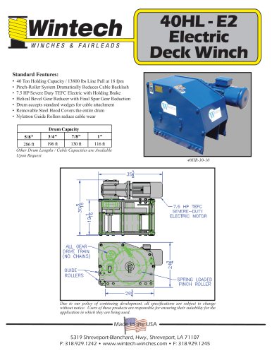 40HL-E2 Electric Deck Winch