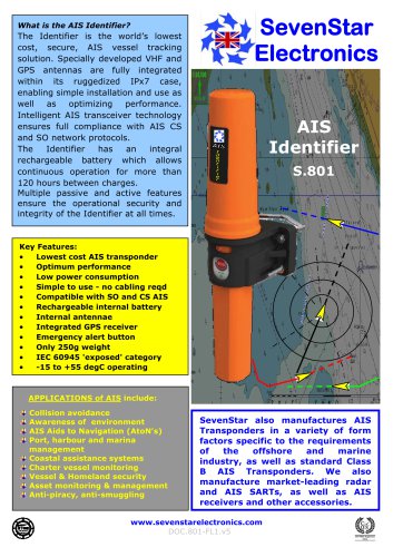 S.801 AIS Identifier Data Sheet