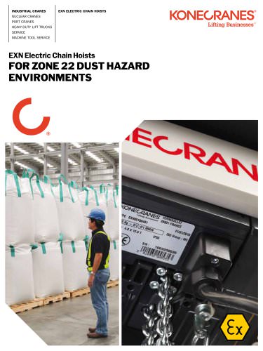 eXN Electric Chain Hoists for Zone 22 Dust Hazard Environments