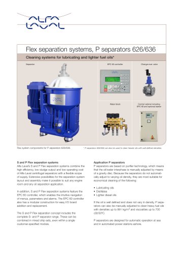 Flex separation systems, P separators 626/636