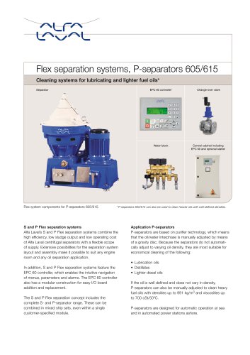 Oil cleaning : S & P Flexrange/P-Seperators 605-615