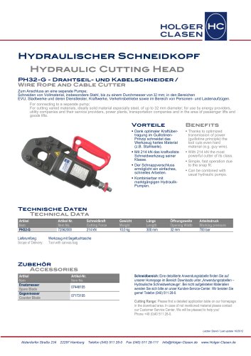 Hydraulic Cutting Head