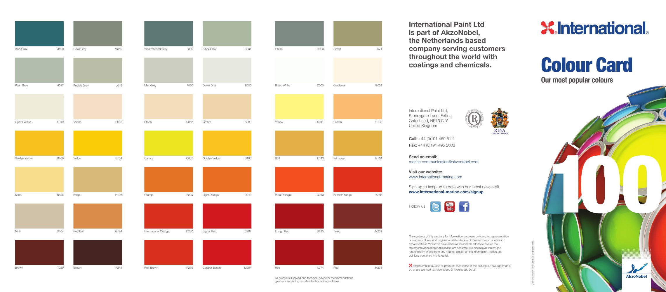 Colour Card - International Marine