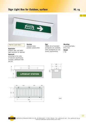 emergency exit sign for ships (outdoor)