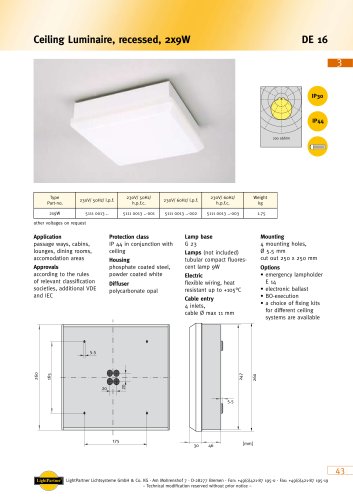 indoor ceiling-mounted luminaire for ships