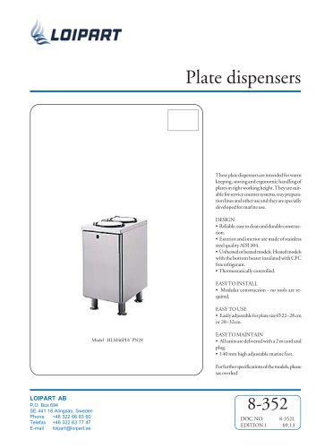 Plate Dispenser, unheated