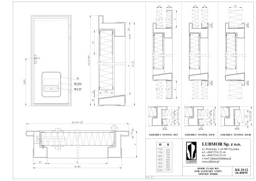 Door class B-15 for sanitary unit