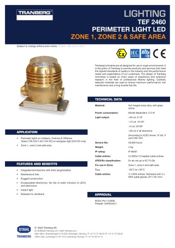 Datasheet TEF 2460 Perimeter Light [TPS 4476]