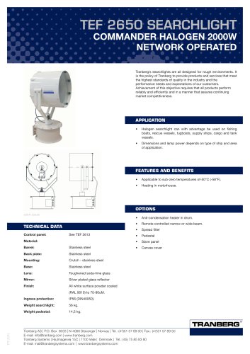 TEF 2650 Bus Operated - Halogen 2000W