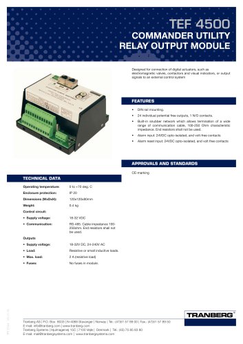 TEF 4500 COMMANDER UTILITY RELAY OUTPUT MODULE