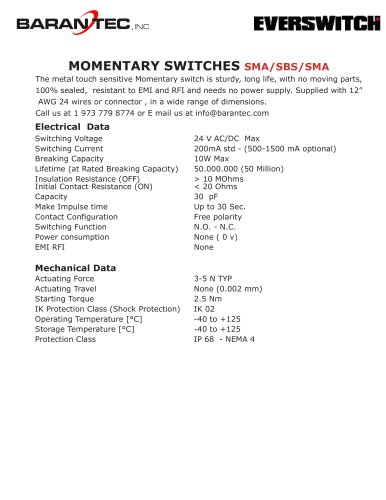 MOMENTARY SWITCHES SMA/SBS/SMA