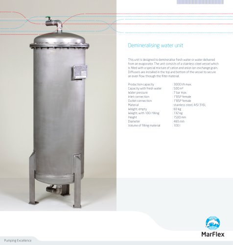 Demineralising water unit