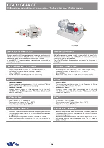 ELETTROPOMPE AUTOADESCANTI AD INGRANAGGI GEAR • GEAR ST