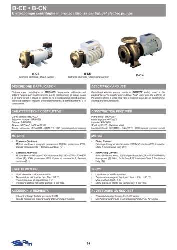 ELETTROPOMPE CENTRIFUGHE IN BRONZO B-CE • B-CN