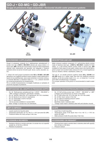 GRUPPI DI PRESSIONE DOPPI ORIZZONTALI GD-J • GD-MG • GD-JBR