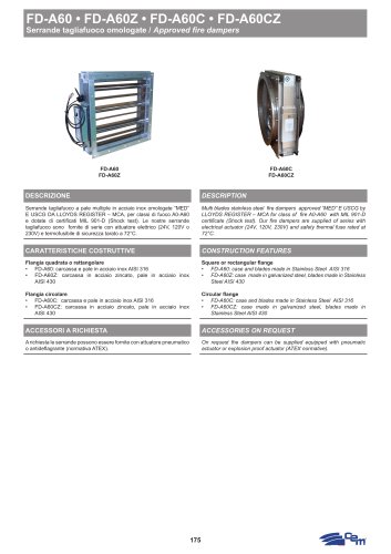 SERRANDE TAGLIAFUOCO OMOLOGATE FD-A60 • FD-A60Z • FD-A60C • FD-A60CZ