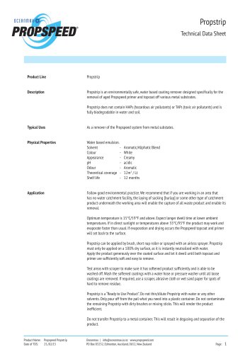 Propstrip Technical datasheet