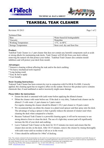 TEAKSEAL TEAK CLEANER