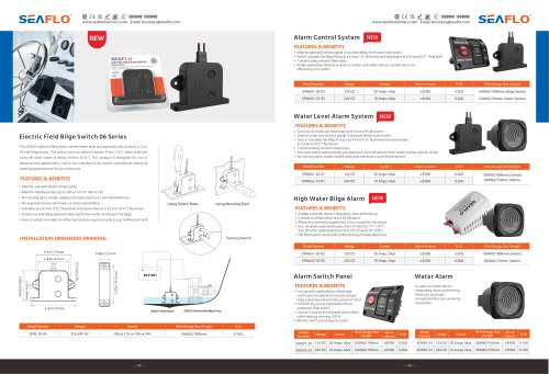 Level alarm system SFWAS series , Boat alarm SFWAS series , Boat surveillance and alarm system SFWAS series ,Bilge pump switch , Boat switch panel SFASP series , Boat alarm SFWA series