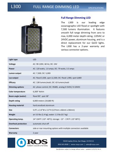 L300 FULL RANGE DIMMING LED