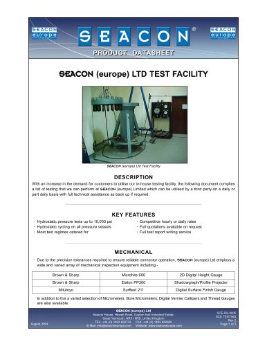 SCE-DS-0005 SCE Testing Facilities Rev 2