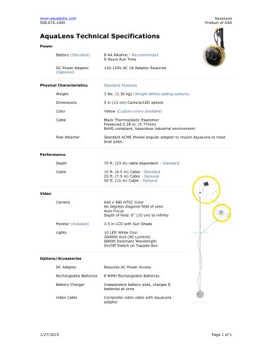 AquaLens Technical Specifications