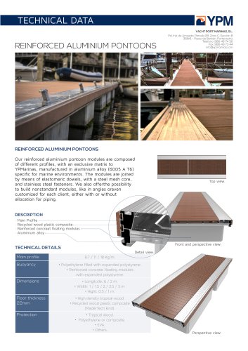 Data sheet aluminum floating pontoon