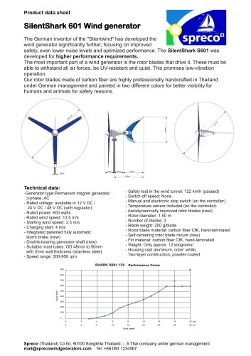 SilentShark 601 Wind generator