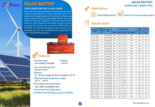 CSPower Lead Carbon Battery For Solar