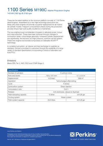 M190C Marine Specification Sheet