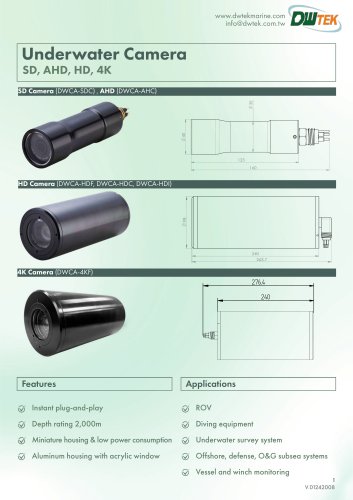 Camera (DWCA-SDC, AHC, HD series, 4KF) Datasheet