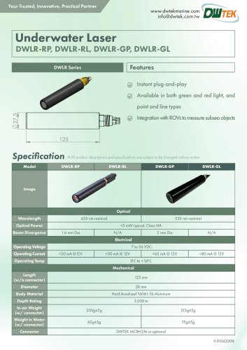 Laser (DWLR-RP, DWLR-RL, DWLR-GP, DWLR-GL) Datasheet