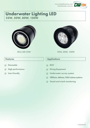 LED Datasheet (23W, 50W, 80W, 150W)